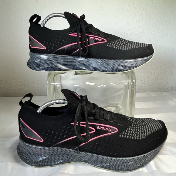 Brooks Levitate StealthFit 6 Running Shoes Black Pink Athletic Women's Size 10 - Picture 1 of 7